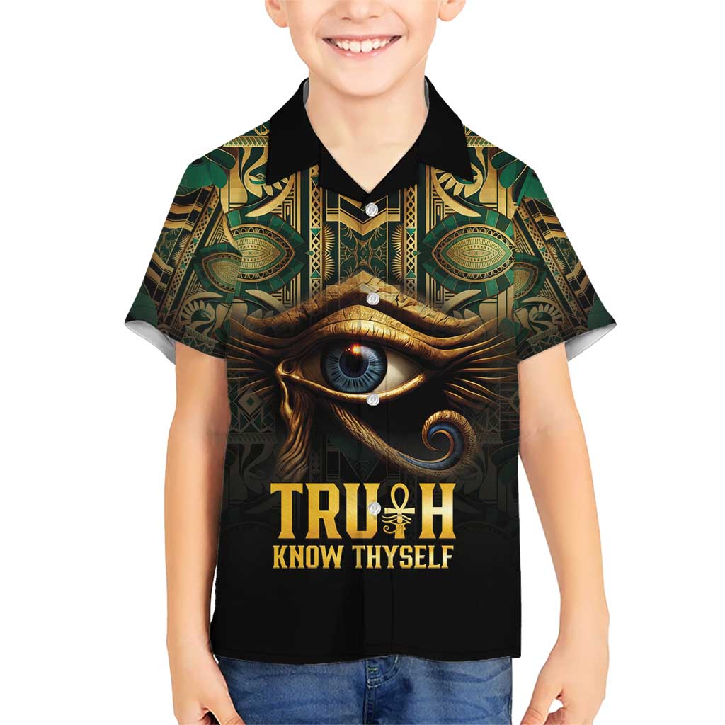 Egypt Eye of Horus Kid Hawaiian Shirt Truth Know Thyself