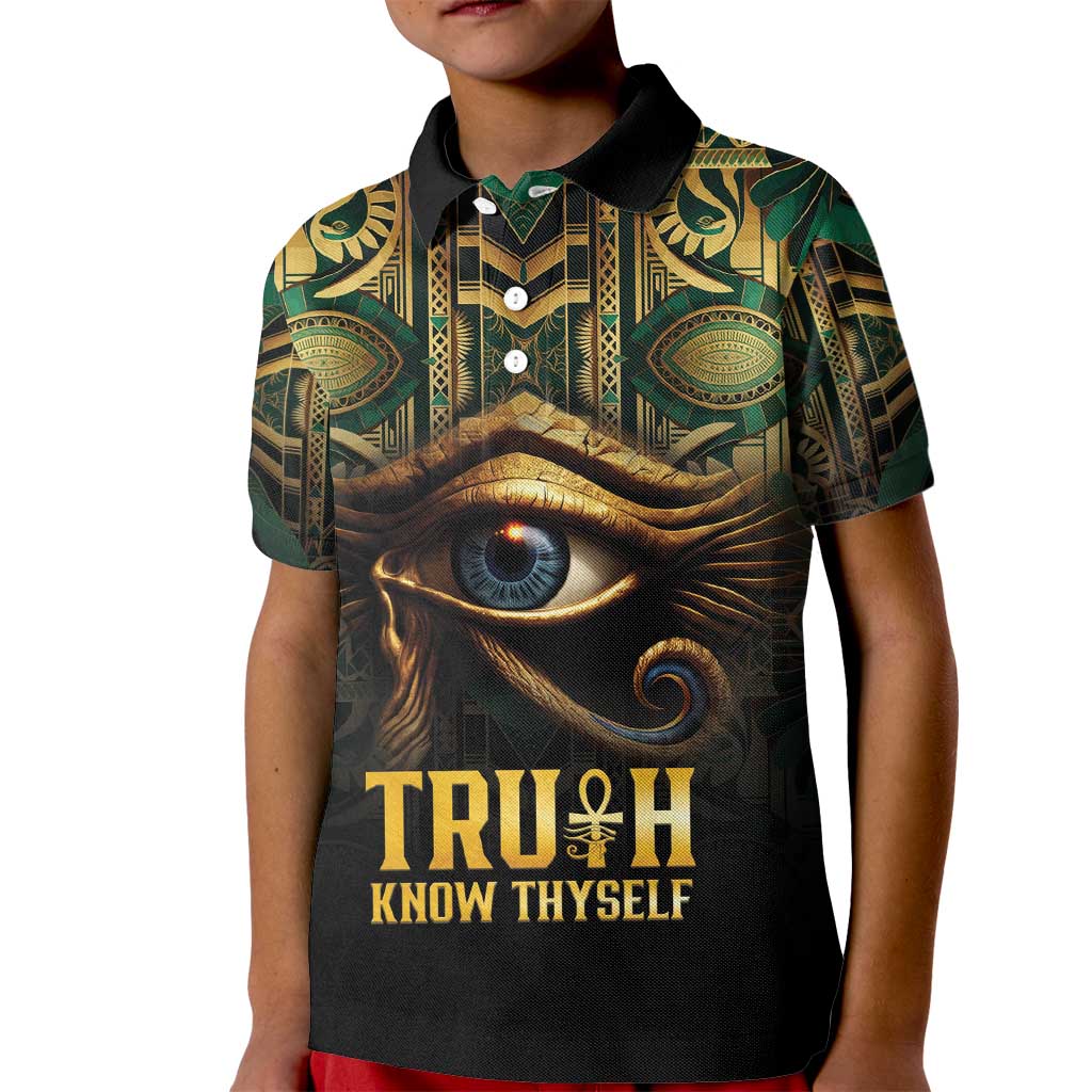 Egypt Eye of Horus Kid Polo Shirt Truth Know Thyself