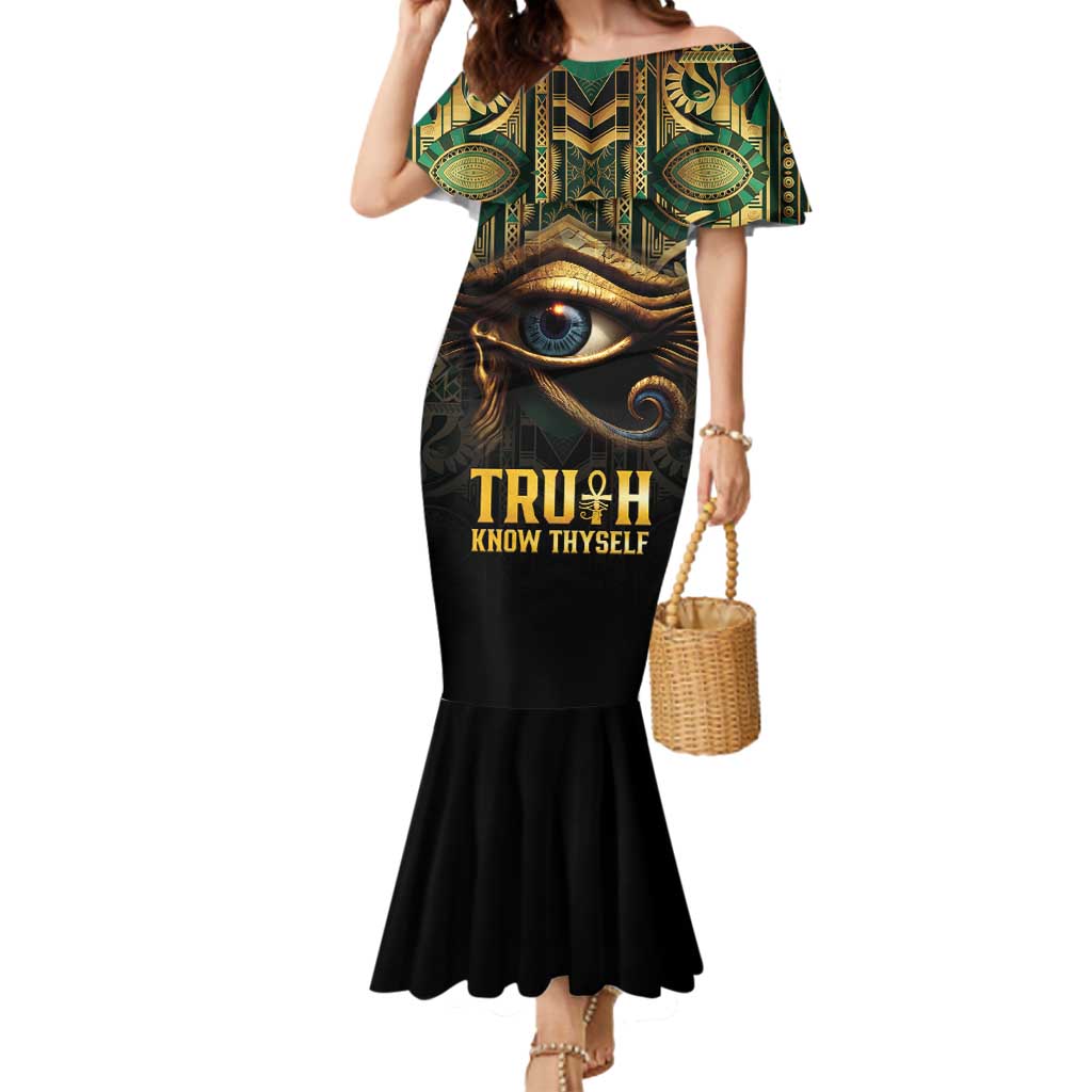 Egypt Eye of Horus Mermaid Dress Truth Know Thyself