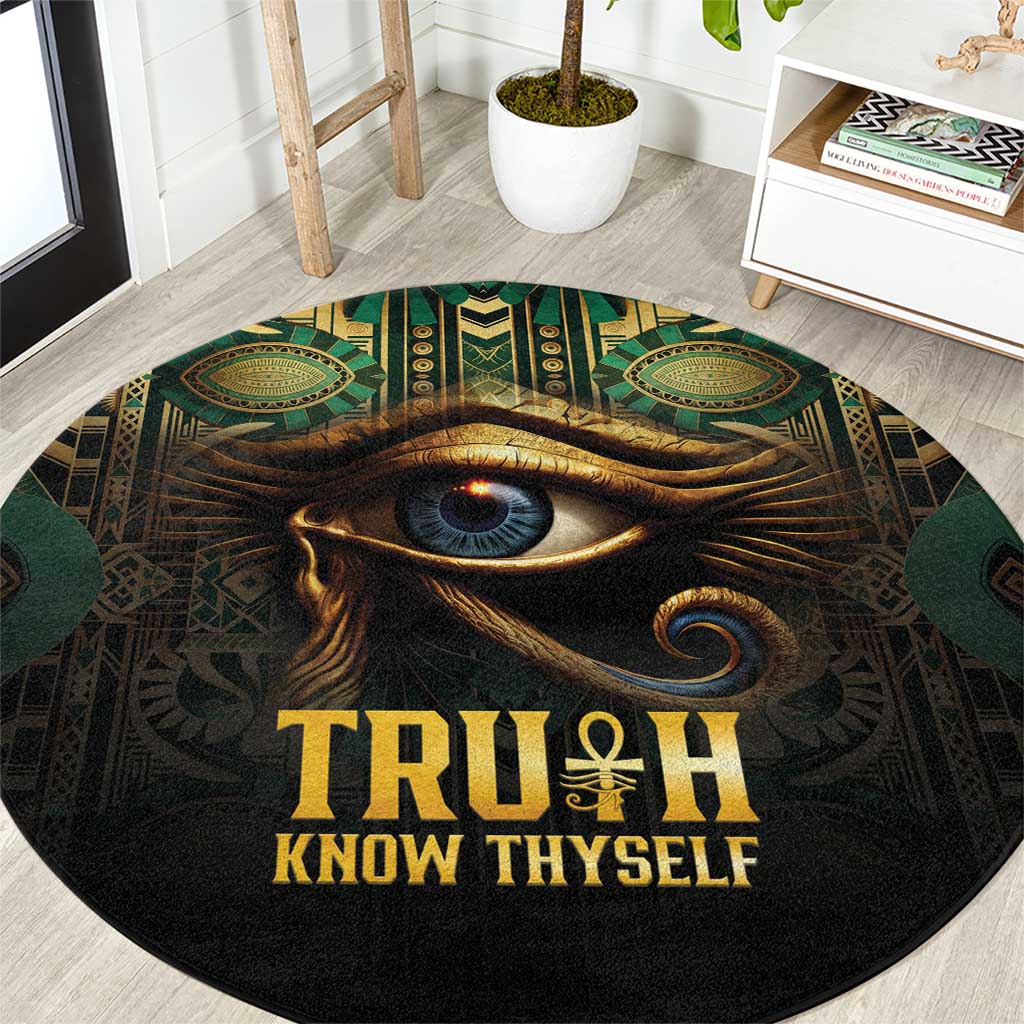 Egypt Eye of Horus Round Carpet Truth Know Thyself