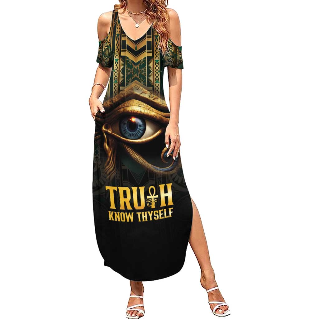 Egypt Eye of Horus Summer Maxi Dress Truth Know Thyself