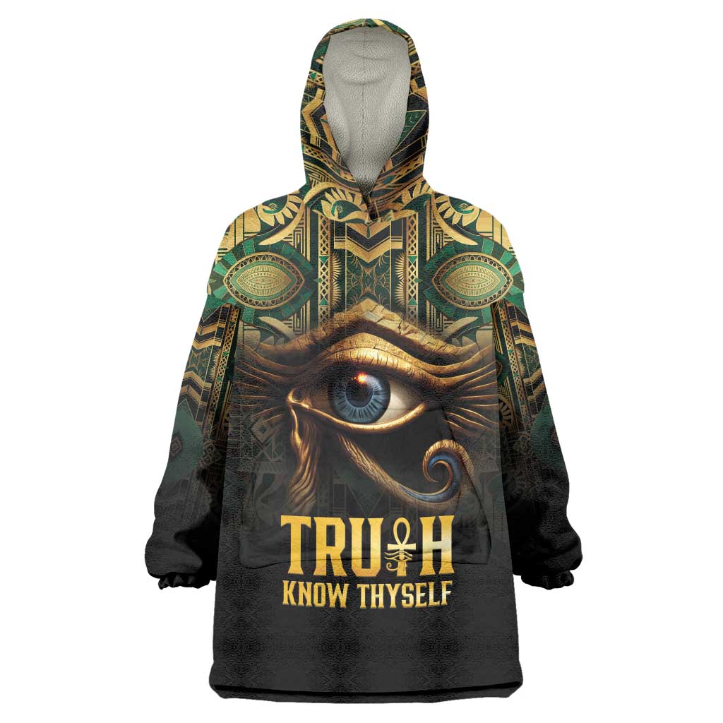 Egypt Eye of Horus Wearable Blanket Hoodie Truth Know Thyself