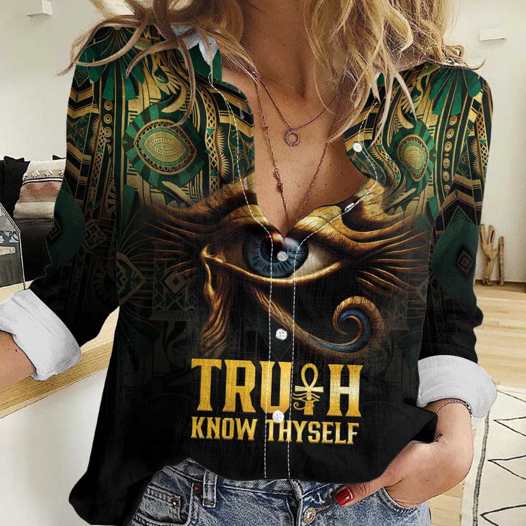 Egypt Eye of Horus Women Casual Shirt Truth Know Thyself