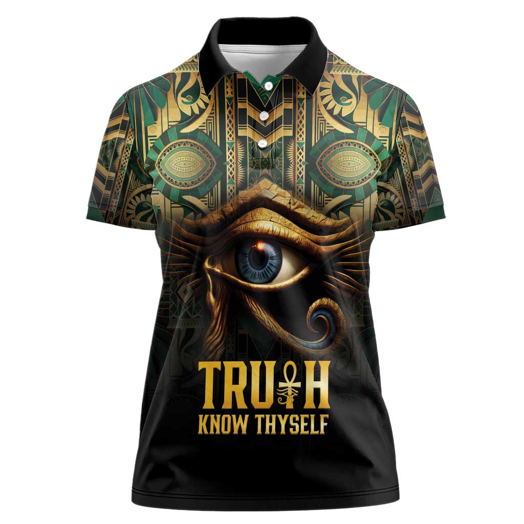 Egypt Eye of Horus Women Polo Shirt Truth Know Thyself