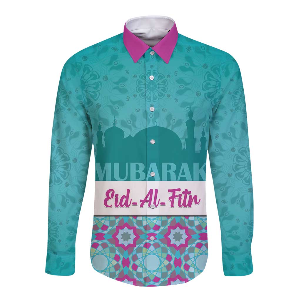 Personalised Eid Mubarak Long Sleeve Button Shirt Eid al-Fitr