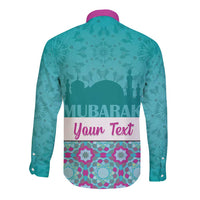 Personalised Eid Mubarak Long Sleeve Button Shirt Eid al-Fitr