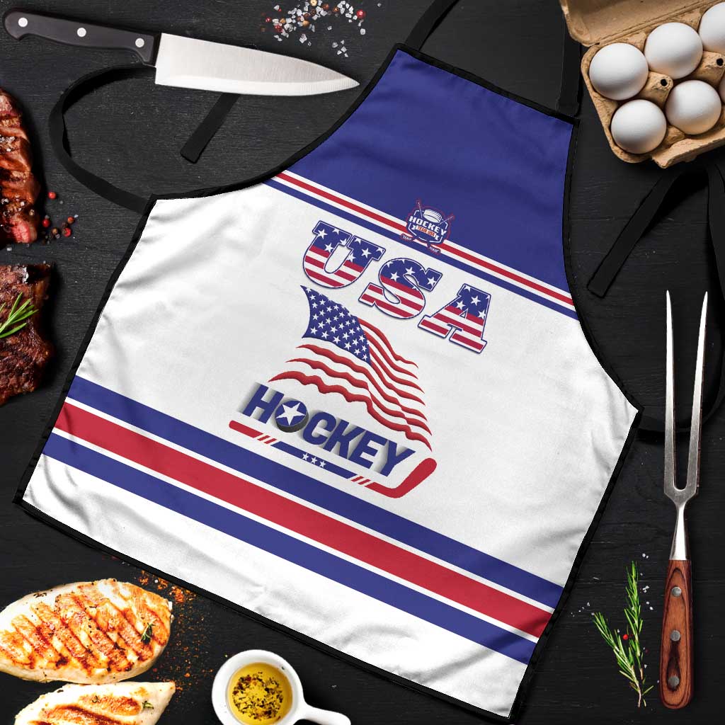 USA Ice Hockey Apron Old Glory On Ice