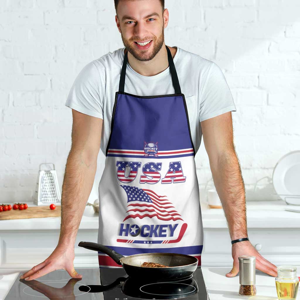 USA Ice Hockey Apron Old Glory On Ice
