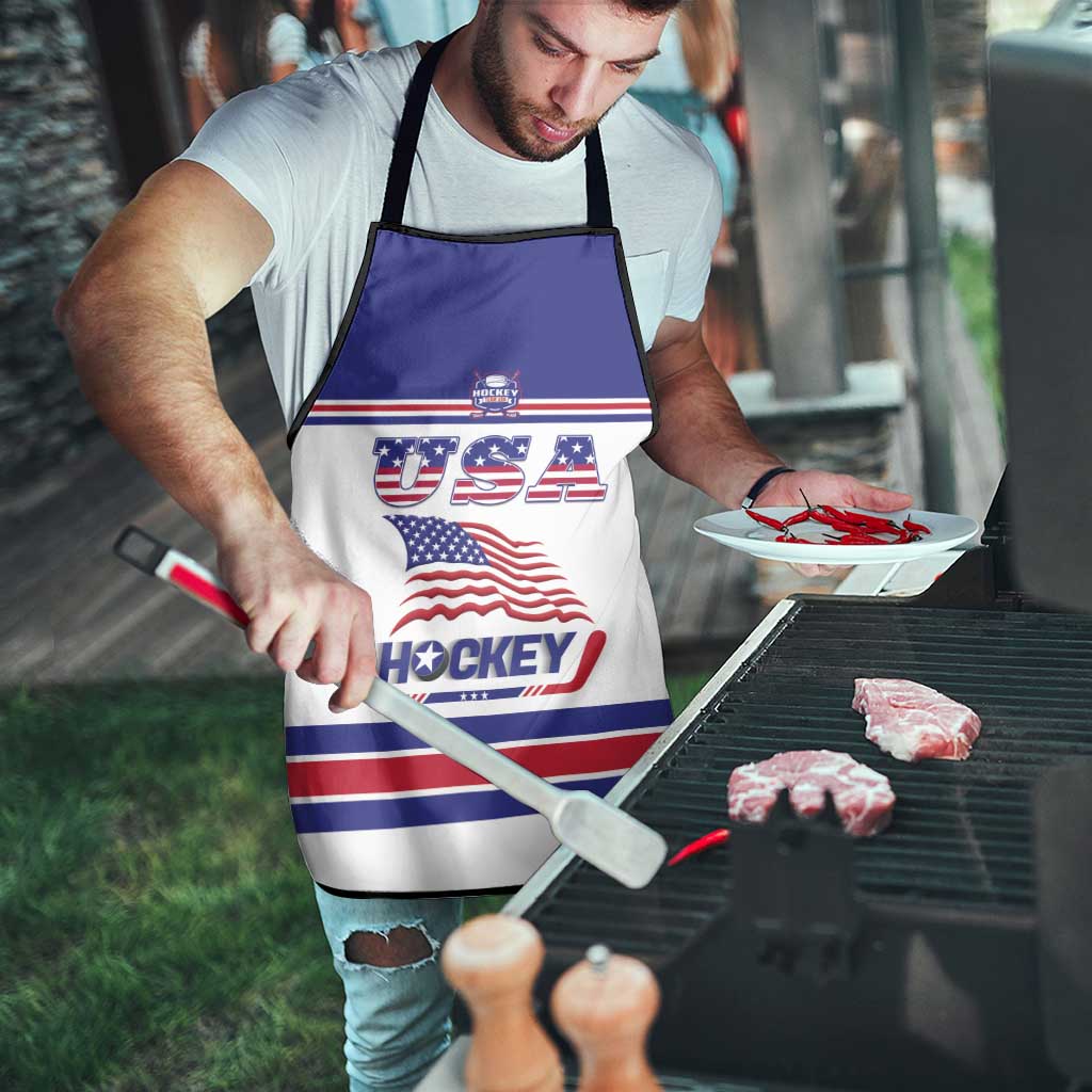 USA Ice Hockey Apron Old Glory On Ice