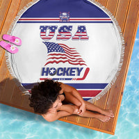 USA Ice Hockey Beach Blanket Old Glory On Ice