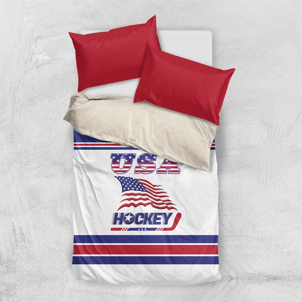 USA Ice Hockey Bedding Set Old Glory On Ice