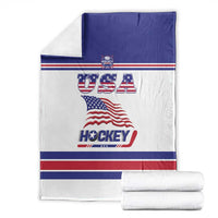 USA Ice Hockey Blanket Old Glory On Ice