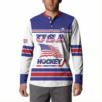 Custom USA Ice Hockey Button Sweatshirt Old Glory On Ice