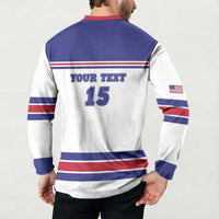 Custom USA Ice Hockey Button Sweatshirt Old Glory On Ice