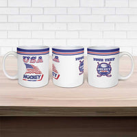 Custom USA Ice Hockey Ceramic Mug Old Glory On Ice