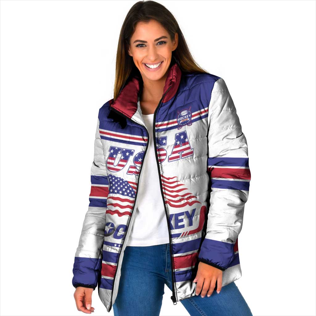 Custom USA Ice Hockey Padded Jacket Old Glory On Ice