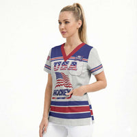 Custom USA Ice Hockey Scrub Top Old Glory On Ice