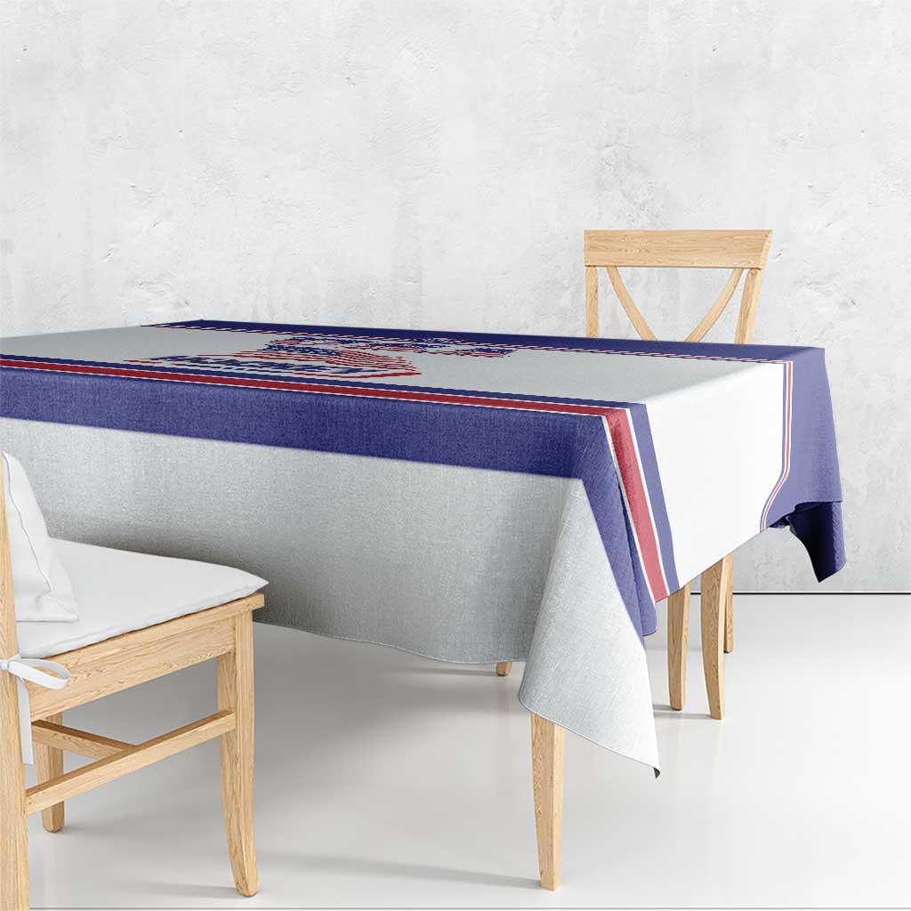 USA Ice Hockey Tablecloth Old Glory On Ice