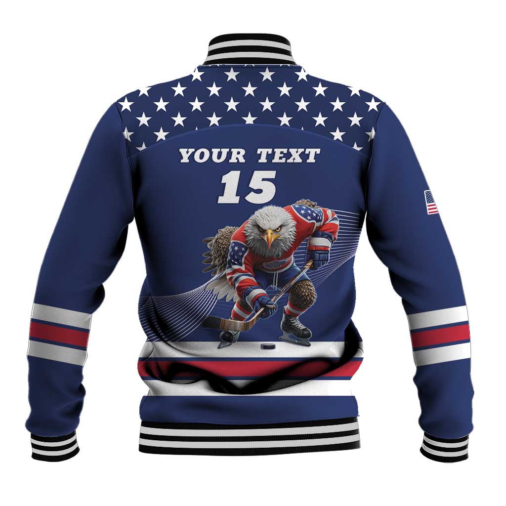 Custom USA Ice Hockey Baseball Jacket Eagle Mascot