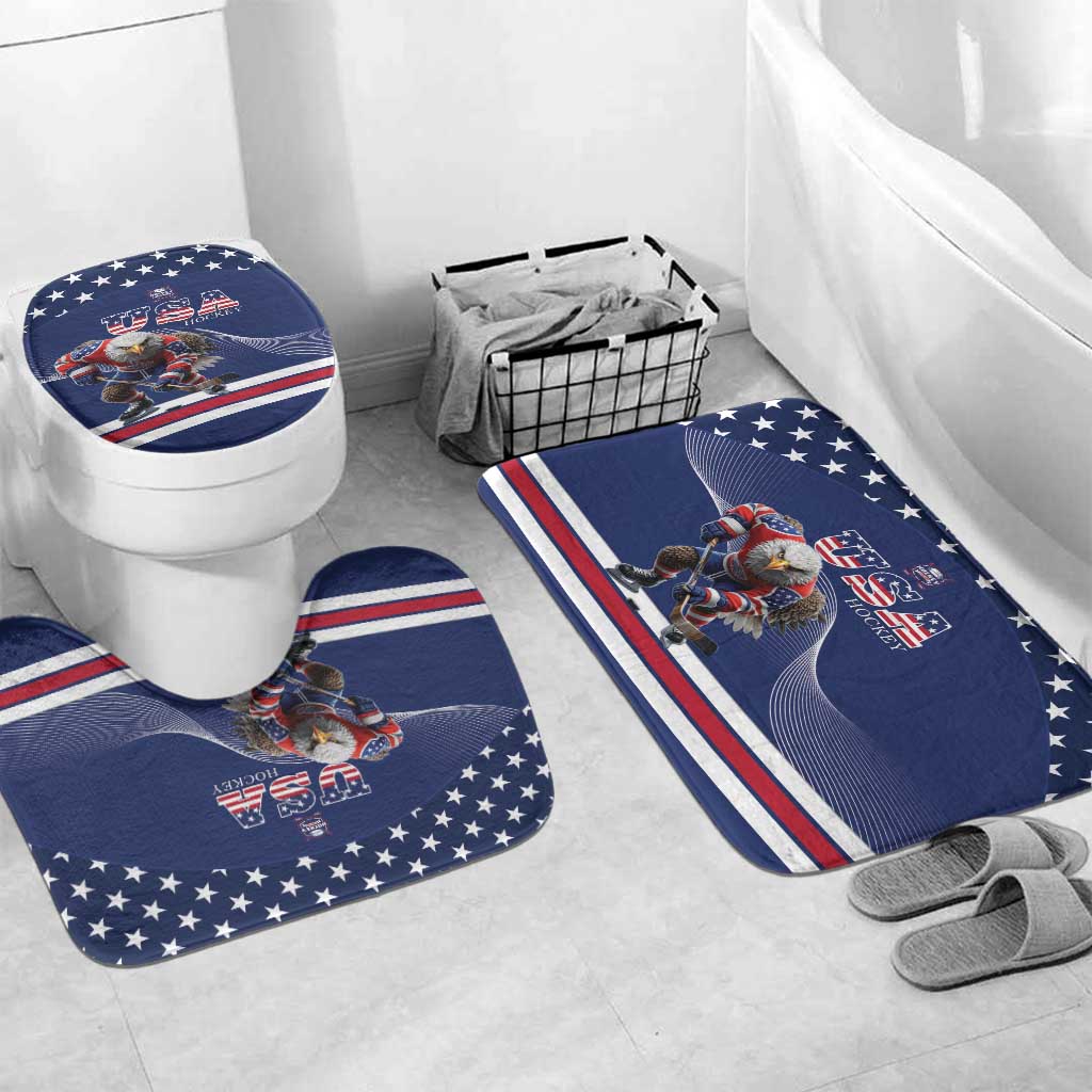 USA Ice Hockey Bathroom Set Eagle Mascot