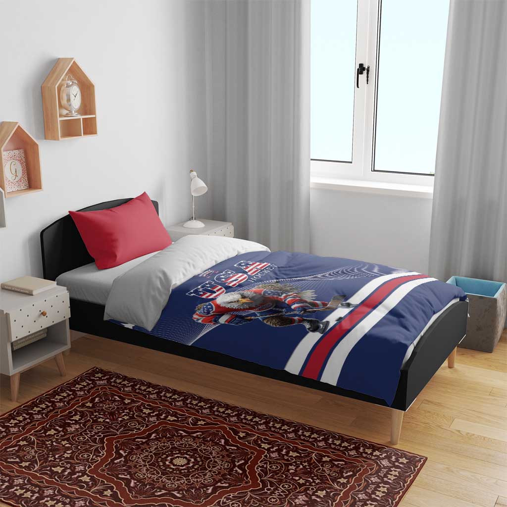 USA Ice Hockey Bedding Set Eagle Mascot