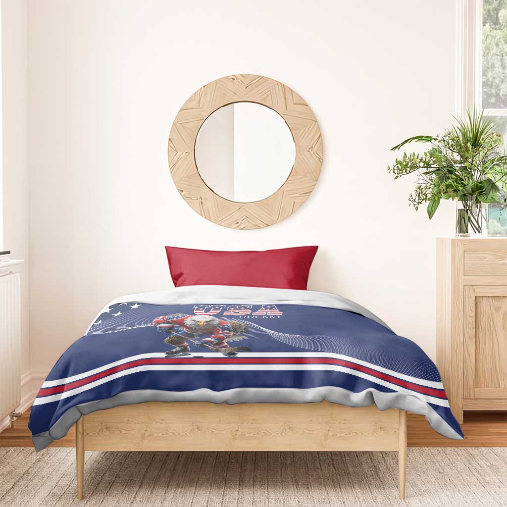 USA Ice Hockey Bedding Set Eagle Mascot