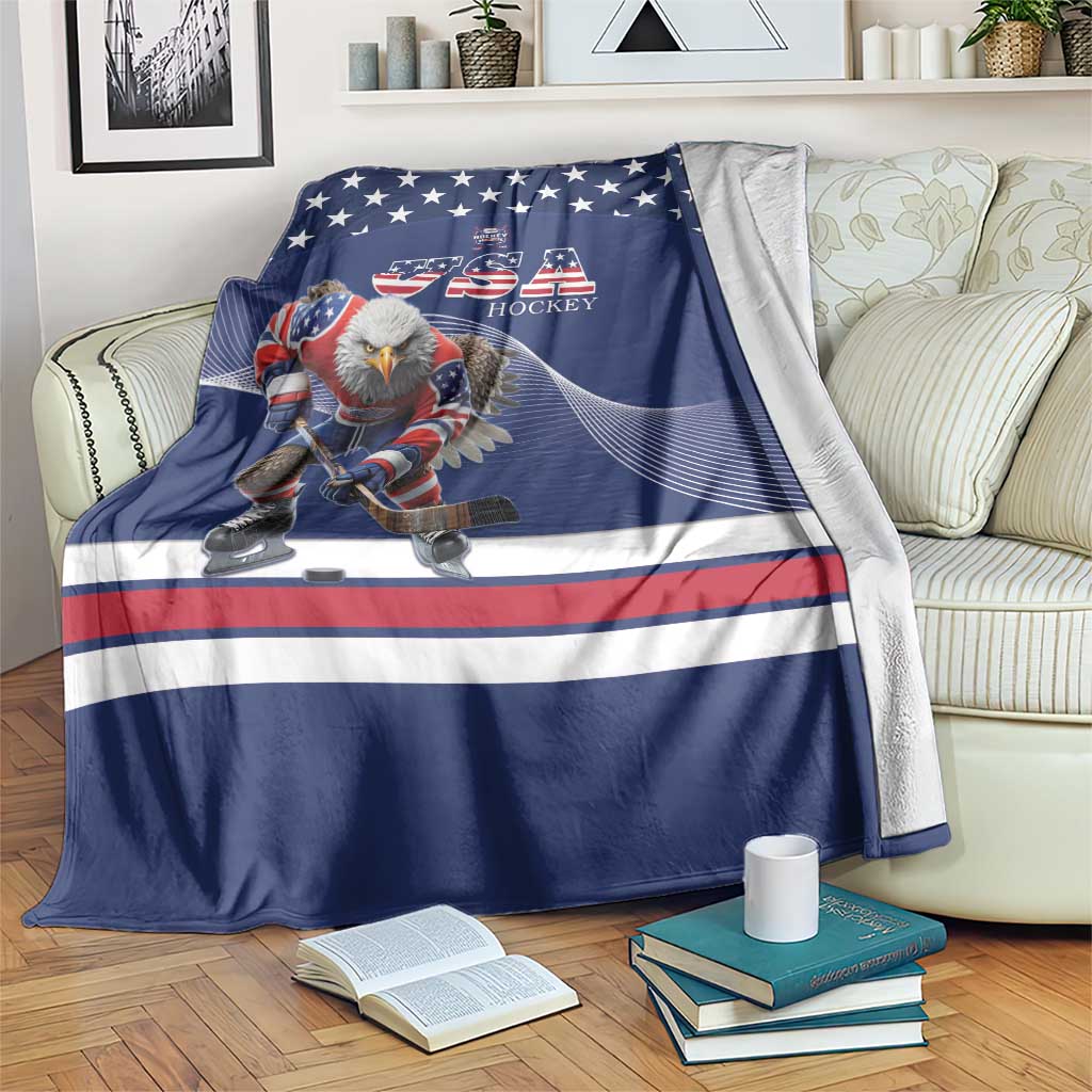USA Ice Hockey Blanket Eagle Mascot