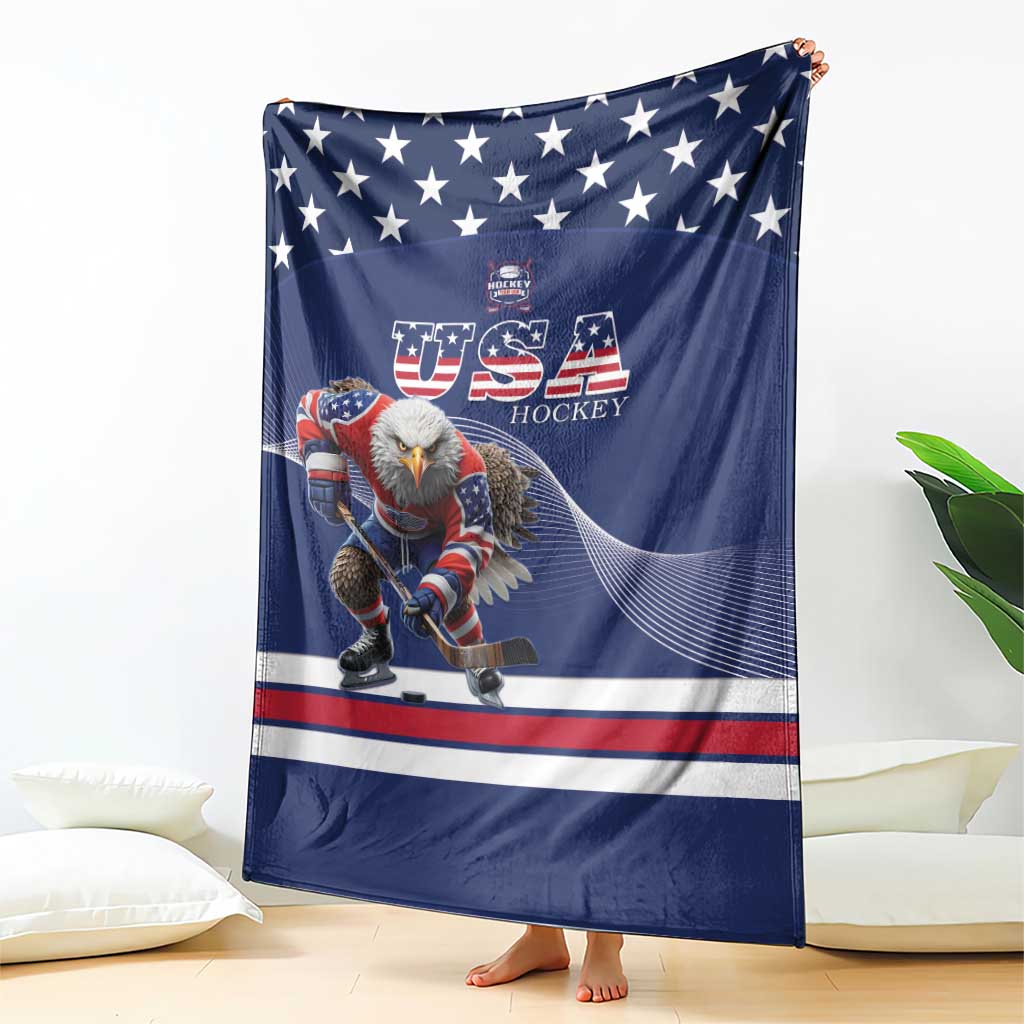 USA Ice Hockey Blanket Eagle Mascot