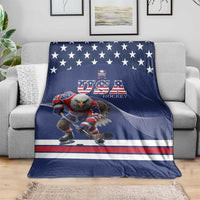 USA Ice Hockey Blanket Eagle Mascot