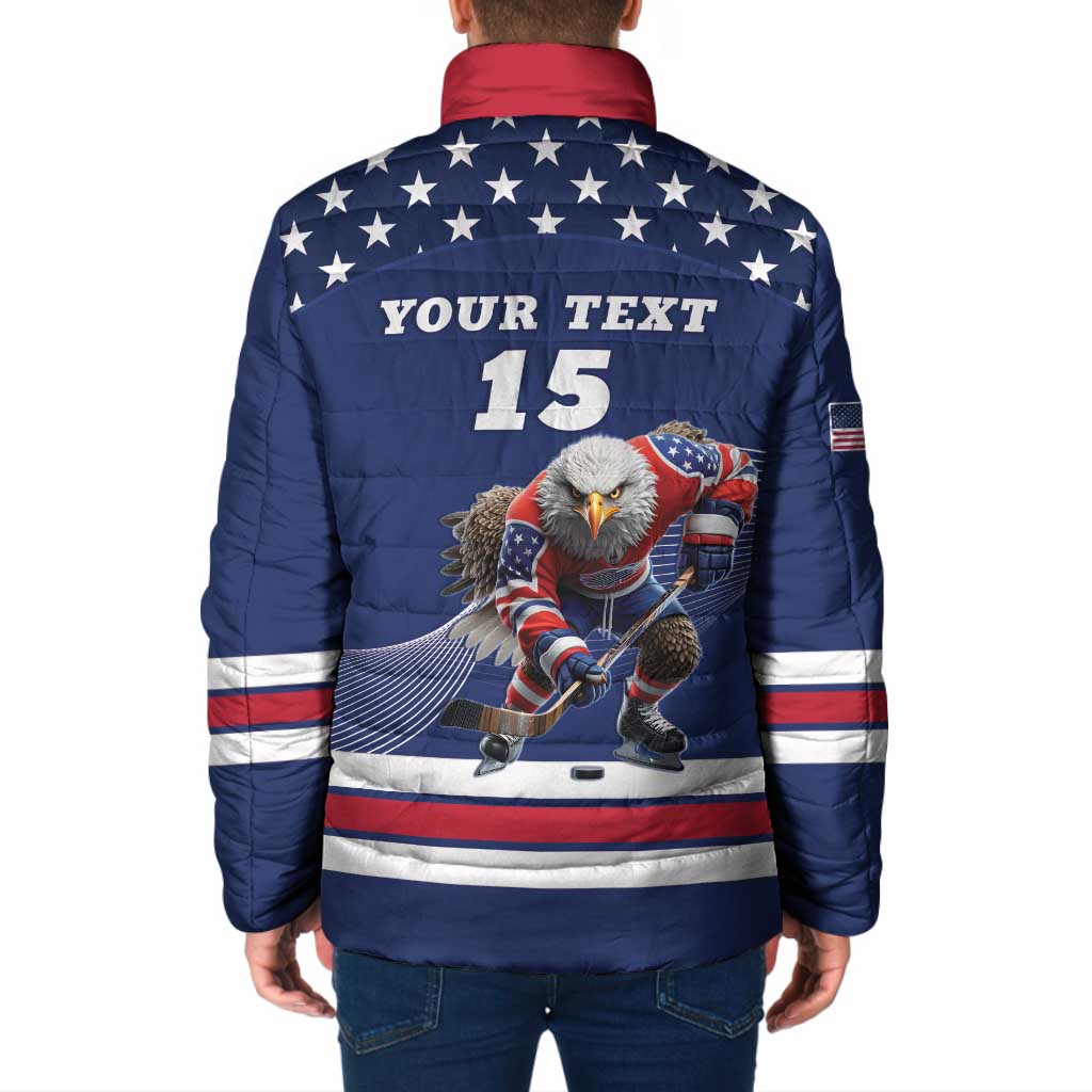 Custom USA Ice Hockey Padded Jacket Eagle Mascot