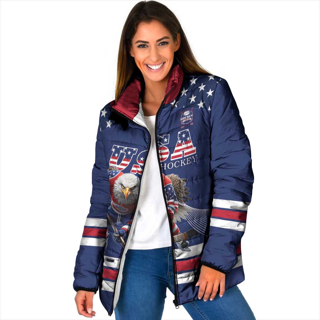 Custom USA Ice Hockey Padded Jacket Eagle Mascot