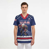 Custom USA Ice Hockey Scrub Top Eagle Mascot
