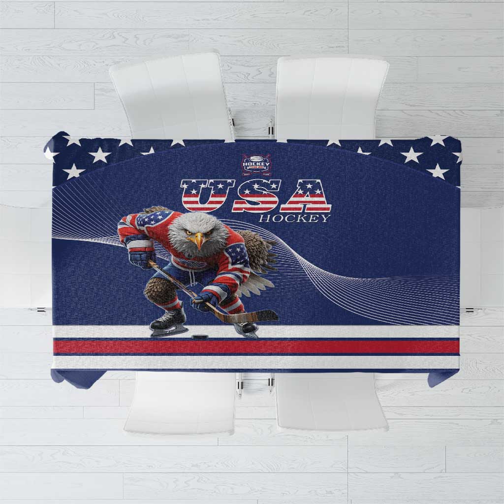 USA Ice Hockey Tablecloth Eagle Mascot