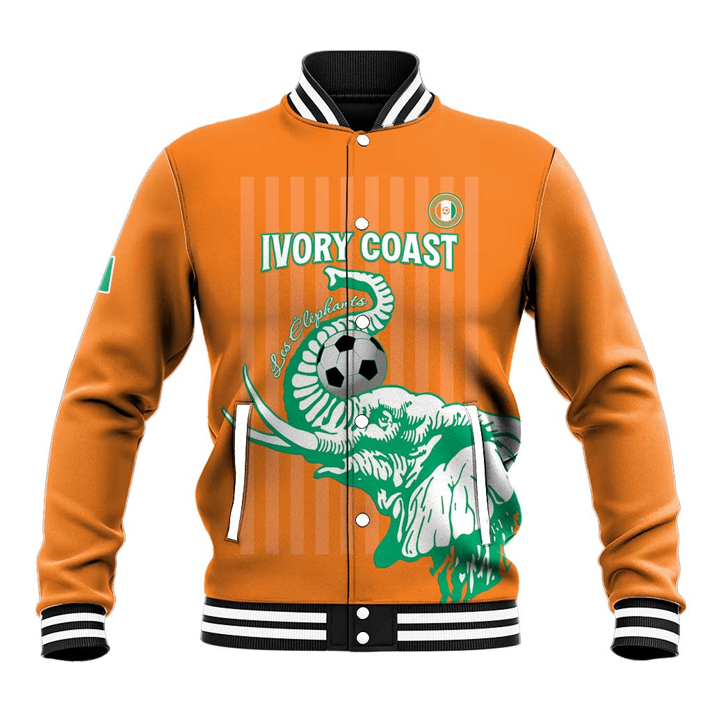 Custom Ivory Coast Football Baseball Jacket Come On Elephants