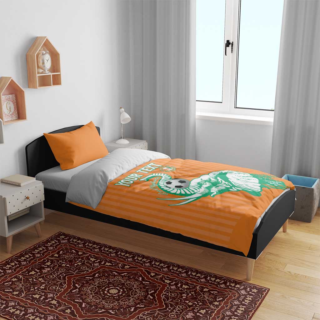 Custom Ivory Coast Football Bedding Set Come On Elephants