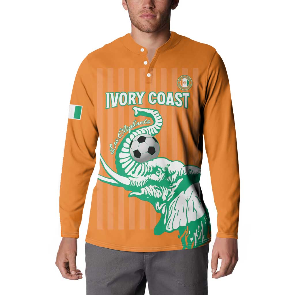 Custom Ivory Coast Football Button Sweatshirt Come On Elephants