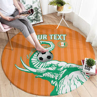 Custom Ivory Coast Football Round Carpet Come On Elephants
