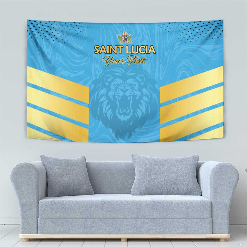 Custom Saint Lucia Cricket Tapestry Go Beinspired