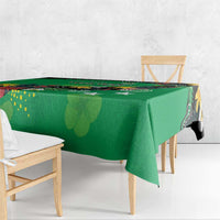Custom St Kitts and Nevis Cricket Tablecloth Tropical Flowers Jersey
