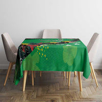 Custom St Kitts and Nevis Cricket Tablecloth Tropical Flowers Jersey