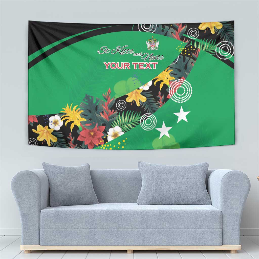 Custom St Kitts and Nevis Cricket Tapestry Tropical Flowers Jersey
