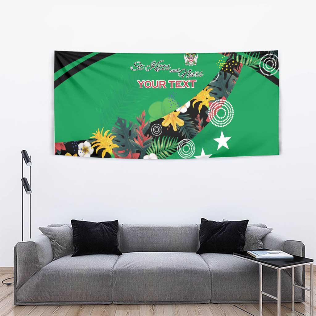 Custom St Kitts and Nevis Cricket Tapestry Tropical Flowers Jersey