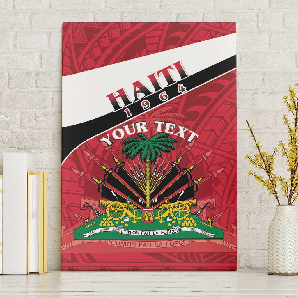 Personalized Haiti Canvas Wall Art Flag 1964 Coat Of Arms - Polynesian Style - Wonder Print Shop