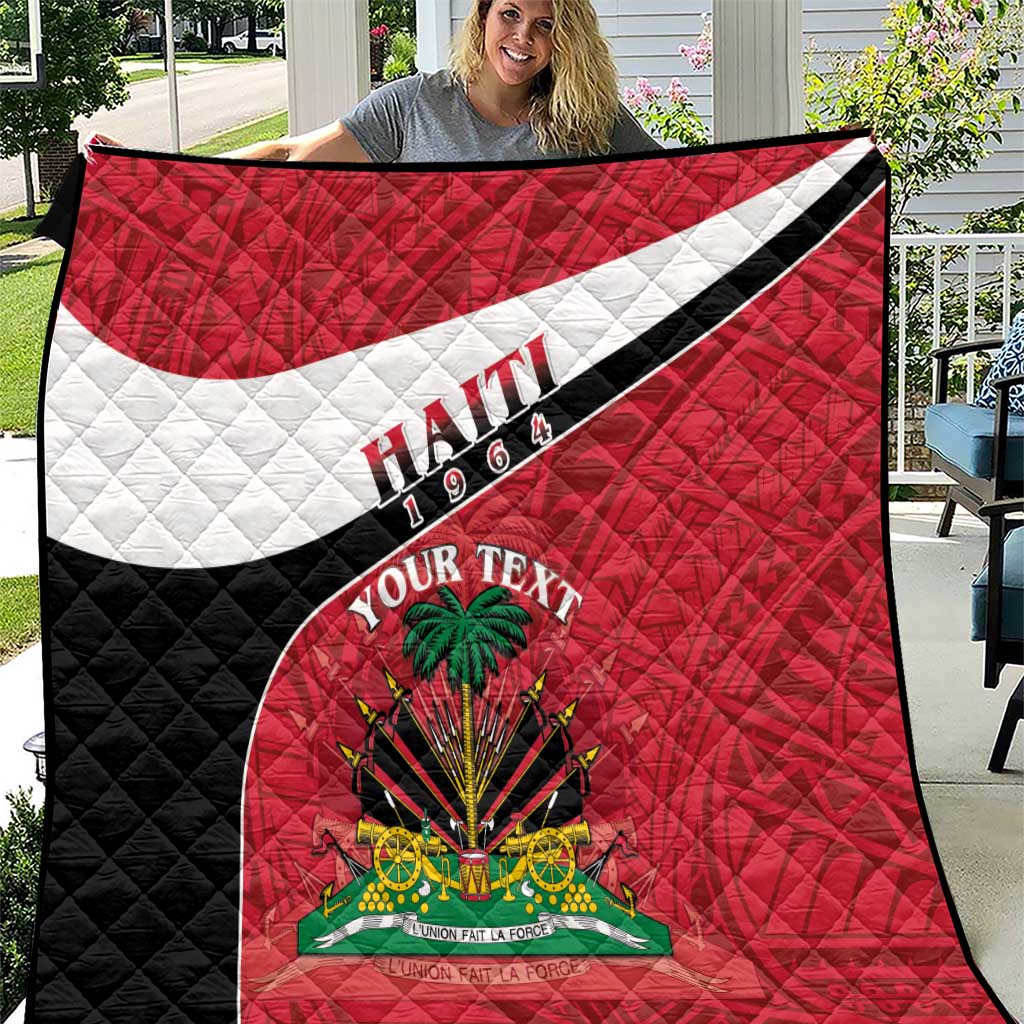 Personalized Haiti Quilt Flag 1964 Coat Of Arms - Polynesian Style - Wonder Print Shop