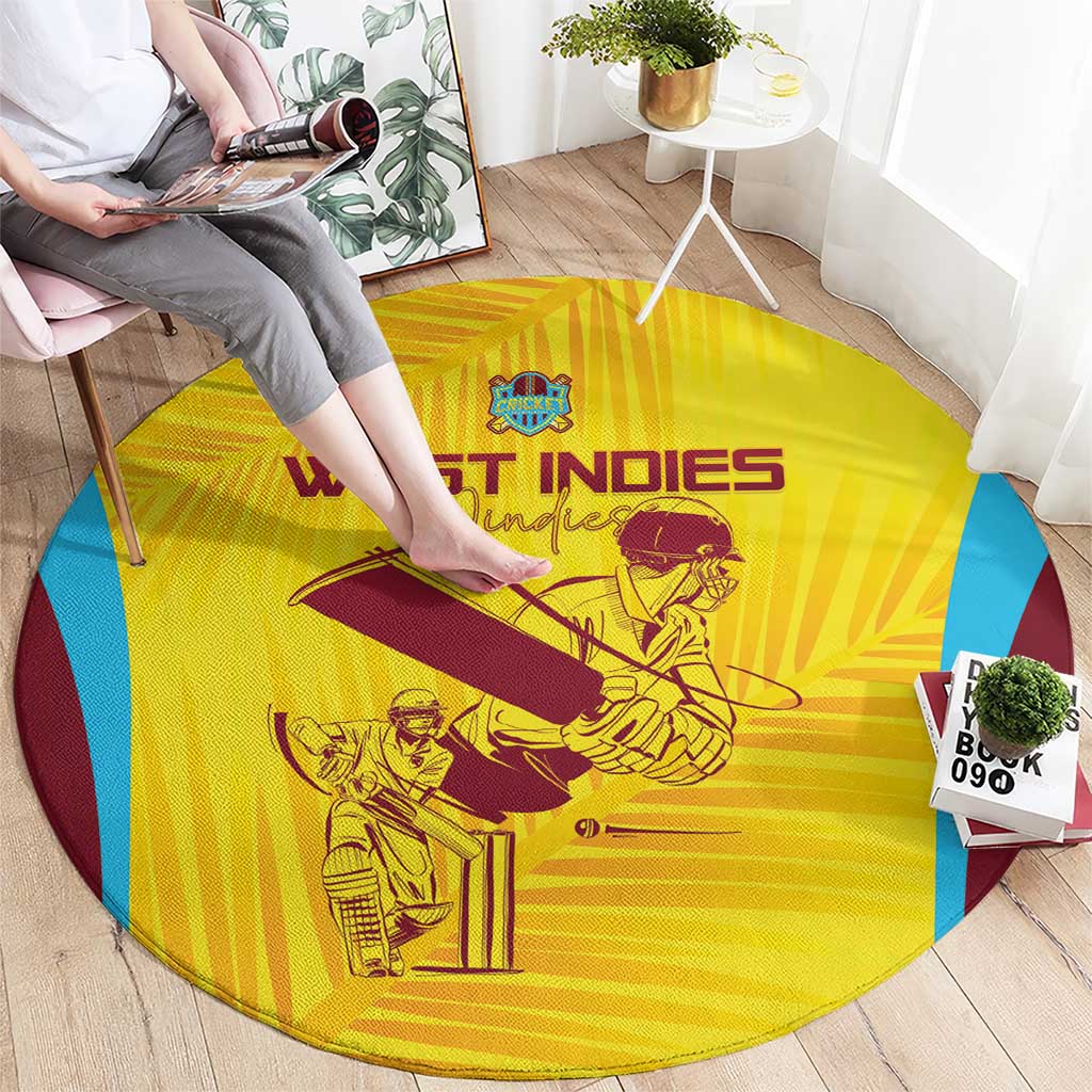 West Indies Cricket Round Carpet Go Windies Go - Wonder Print Shop