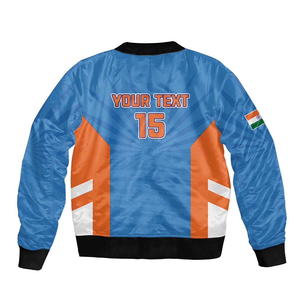 Custom India Cricket Bomber Jacket Go Champions - Wonder Print Shop