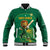 Custom South Africa Cricket Baseball Jacket Lion Mascot With Protea - Wonder Print Shop