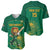 Custom South Africa Cricket Baseball Jersey Lion Mascot With Protea - Wonder Print Shop