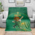 Custom South Africa Cricket Blanket Lion Mascot With Protea