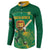 Custom South Africa Cricket Button Sweatshirt Lion Mascot With Protea - Wonder Print Shop